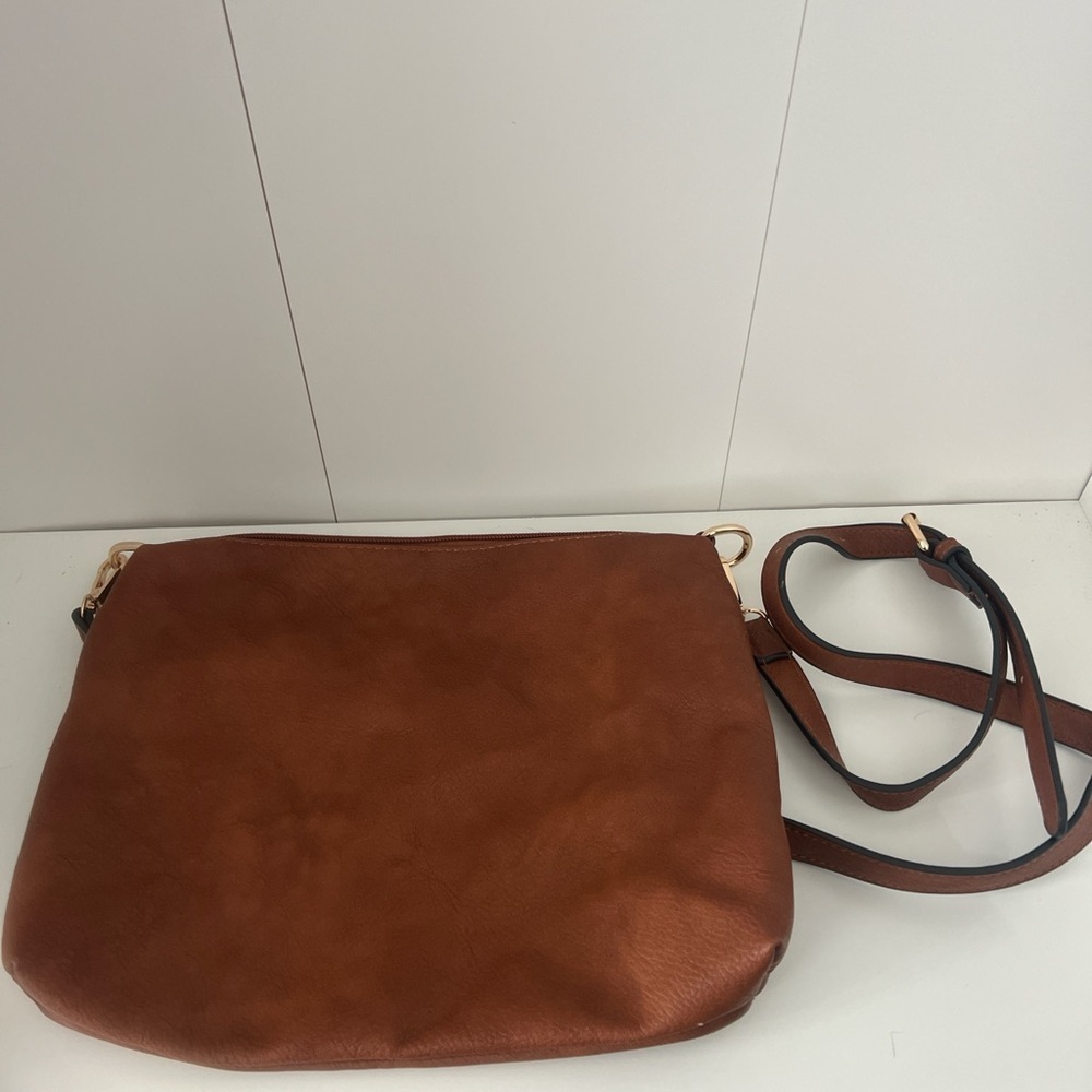 Jen & Co Brown faux leather shoulder bag